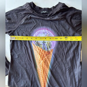 New Terez disco ice cream cone long sleeve black top girls L XL